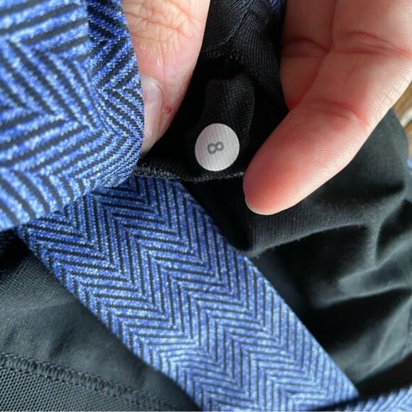 Lululemon All Sport Bra Giant Herringbone Black Heathered Pigment Blue Size 8 - Picture 9 of 9